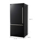 Forno 31.1" bottom mount refrigerator in Black color, left swing open, with ice maker FFFFD1786-31BLK