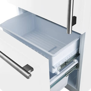 Forno 31.1" bottom mount refrigerator, White color, left swing open, with ice maker FFFFD1786-31WHT