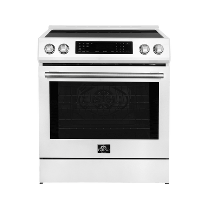 FORNO 30” Induction range with LED touch Control in white color FFSIN0905-30WHT