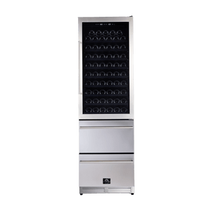 Forno Azienda  Wine Cooler Dual Temperature Zone 24'' 108 Bottles with two refrigerated drawers FWCDR6628-24S