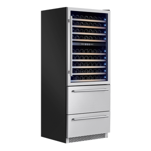 Forno Capraia Wine Cooler 30" Dual Temperature Zone with two Refrigerator Drawers FWCDR6661-30S