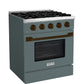 Hallman Bold Series 30" Dual Fuel Freestanding Range in Blue Grey with Bronze Trim SKU HBRDF30BZGR