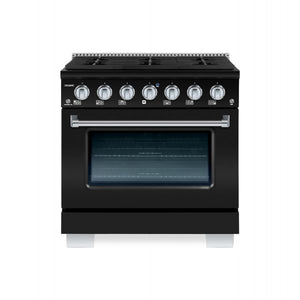 Hallman Bold Series 30" Dual Fuel Freestanding Range in Matte Graphite with Chrome Trim SKU HBRDF30CMMG