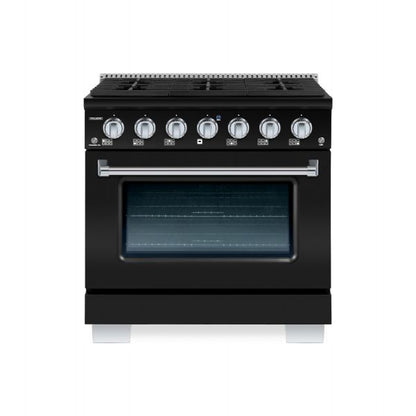 Hallman Bold Series 30" Dual Fuel Freestanding Range in Matte Graphite with Chrome Trim SKU HBRDF30CMMG