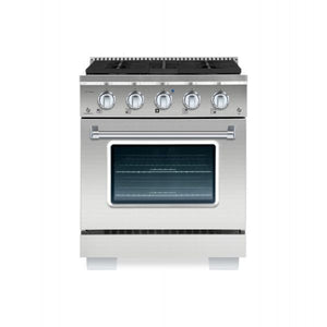 Hallman Bold Series 30" Gas Freestanding Range in Stainless Steel with Chrome Trim SKU HBRG30CMSS