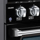 Hallman Bold Series 30" Dual Fuel Freestanding Range in Glossy Black with Chrome Trim SKU HBRDF30CMGB