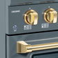 Hallman Bold Series 30" Dual Fuel Freestanding Range in Blue Grey with Brass Trim SKU HBRDF30BSGR