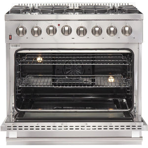 Forno Galiano Dual Fuel Range 36" in Stainless Steel 6 Italian Burners, FFSGS6156-36