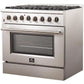 Forno Galiano Dual Fuel Range 36" in Stainless Steel 6 Italian Burners, FFSGS6156-36