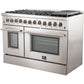 Forno Galiano Dual Fuel Range 48" in Stainless Steel with 8 Italian Burners, FFSGS6156-48