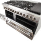 Forno Galiano Dual Fuel Range 48" in Stainless Steel with 8 Italian Burners, FFSGS6156-48