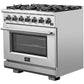 Forno Capriasca Pro Series Gas Range 36" in Stainless Steel 6 Italian Burners, FFSGS6260-36