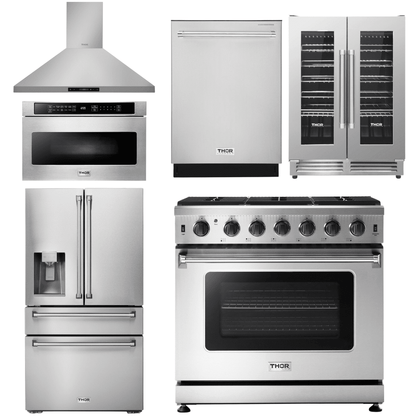 Thor Kitchen 6 Piece Appliance Package, AP-LRG3601U-14