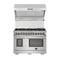 Forno Capriasca Pro-Series Dual Fuel Range 48" in Stainless Steel 8 Italian Burners, FFSGS6187-48