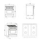 Empava Natural Gas Range with 4 Burners, 30" Slide-In, Single Oven, 4.2 cu.ft, EMPV-30GR07