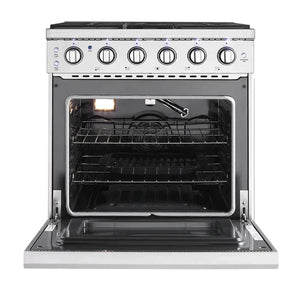 Empava Natural Gas Range with 5 Burners, 30" Freestanding, Single Oven, 4.5 cu.ft, EMPV-30GR10