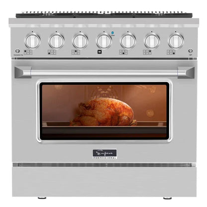 Empava Natural Gas Range with 6 Burners, 36" Slide-In, Single Oven, 5.2 cu.ft, EMPV-36GR08