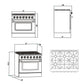 Empava Natural Gas Range with 6 Burners, 36" Slide-In, Single Oven, 5.2 cu.ft, EMPV-36GR08