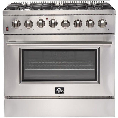 Forno Galiano Dual Fuel Range 36" in Stainless Steel 6 Italian Burners, FFSGS6156-36