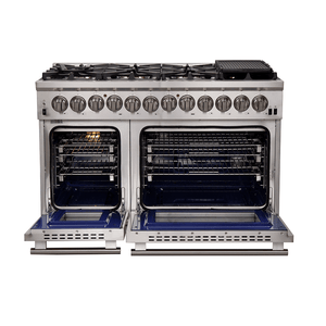 Forno Capriasca Pro-Series Dual Fuel Range 48" in Stainless Steel 8 Italian Burners, FFSGS6187-48