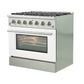 Forno Galiano Professional Gas Range 36 Inch Freestanding in White, FFSGS6244-36WHT