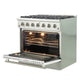 Forno Galiano Professional Gas Range 36 Inch Freestanding in White, FFSGS6244-36WHT