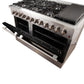 Forno Professional Dual Fuel Range 48 Inch Freestanding in Black, FFSGS6156-48BLK