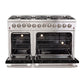 Forno Professional Dual Fuel Range 48 Inch Freestanding in Black, FFSGS6156-48BLK