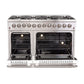 Forno Professional Dual Fuel Range 48 Inch Freestanding in White, FFSGS6156-48WHT