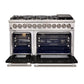 Forno Professional Dual Fuel Range 48 Inch Freestanding in Black, FFSGS6187-48BLK