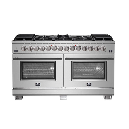 Forno Capriasca Titanium Pro Series Dual Fuel Range, 60" Freestanding FFSGS6187-60