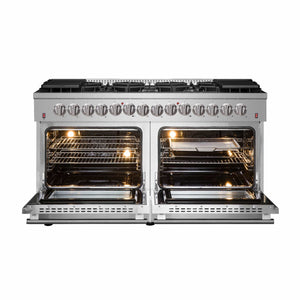 Forno Galiano Professional Dual Fuel Range 60" 8.64 cu. ft. Freestanding in Stainless Steel, FFSGS6156-60