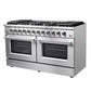 Forno Galiano Professional Gas Range 60" 8.64 cu. ft. Freestanding in Stainless Steel, FFSGS6244-60