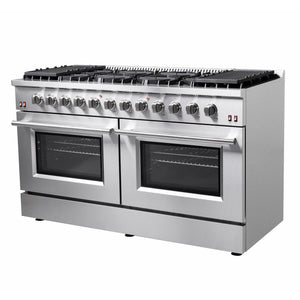 Forno Galiano Professional Gas Range 60" 8.64 cu. ft. Freestanding in Stainless Steel, FFSGS6244-60