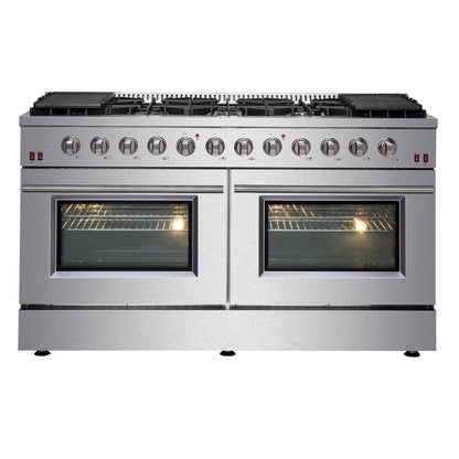 Forno Galiano Professional Gas Range 60" 8.64 cu. ft. Freestanding in Stainless Steel, FFSGS6244-60