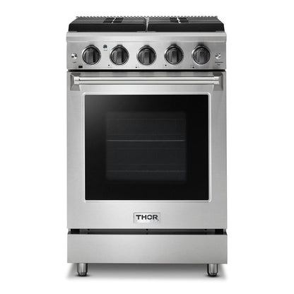 Thor Kitchen Professional Propane Gas Range 24 in. in Stainless Steel, LRG2401ULP