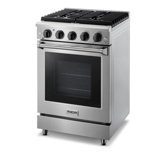 Thor Kitchen Professional Gas Range 24 in. in Stainless Steel, LRG2401U