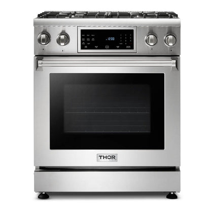 Thor Kitchen Gas Range in Stainless Steel 30 In. 4.6 cu. ft. Self-Clean with Front Touch Control, TRG3001