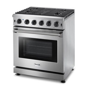 Thor Kitchen Professional Propane Gas Range in Stainless Steel, 30 in. 4.55 cu. ft. LRG3001ULP