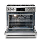 Thor Kitchen 36 Inch Air Fry and Self-Clean Professional Gas Range, TRG3601