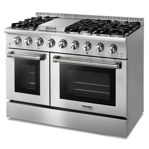 Thor Kitchen 48 in. 6.7 cu. ft. Professional Propane Gas Range in Stainless Steel - HRG4808ULP