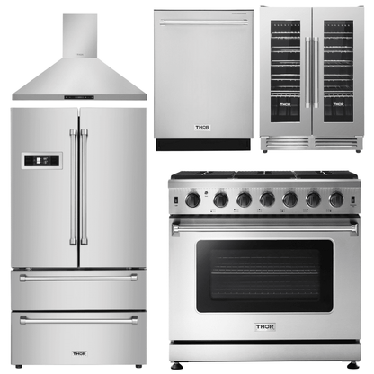 Thor Kitchen 5 Piece Appliance Package, AP-LRG3601U-4