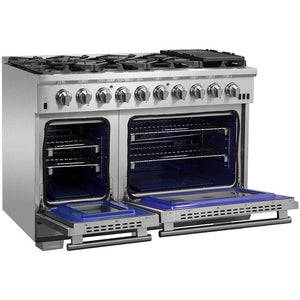 Forno Capriasca Pro Series Gas Range 48" in Stainless Steel 8 Italian Burners, FFSGS6260-48