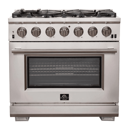 Forno Capriasca Pro Series Gas Range 36" in Stainless Steel 6 Italian Burners, FFSGS6260-36