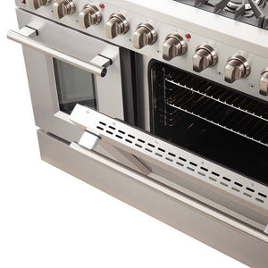 Forno Galiano Gas Range 48" with 8 Burners and Reversible Griddle in Stainless Steel (FFSGS6244-48)