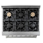 Thor Kitchen 36 in. Natural Gas Burner/Electric Oven Range in Stainless Steel, HRD3606U